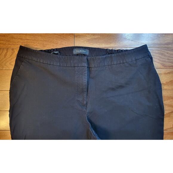 Talbots Slim Crop Curvy Women's 16W Black Flat Front Capri Pants - Picture 3 of 16